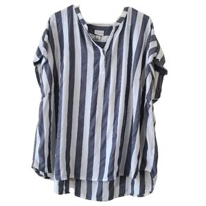 Ava & Viv Blue and White Striped Top